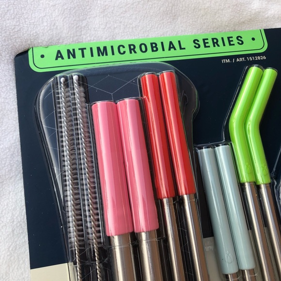 NWT Manna Stainless Steel Reusable Straws 13pc Set - Picture 4 of 14